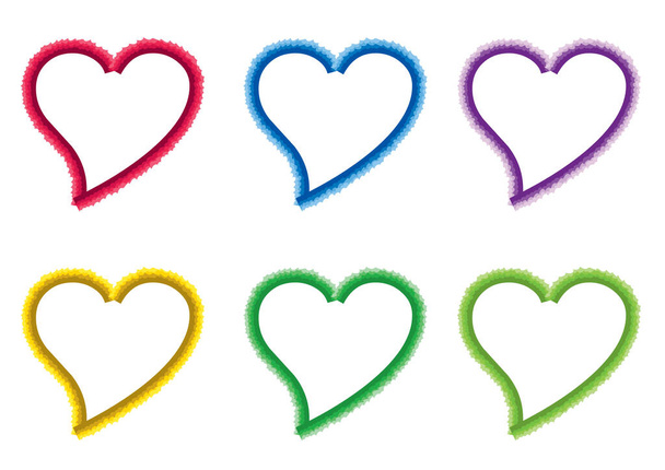 set of hearts in different colors - Vector, afbeelding