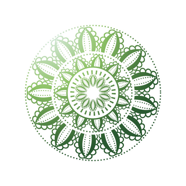 Gradient Blumen Mandala über weißem Hintergrund - Vektor, Bild