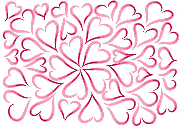 vector illustration of a heart with a pink background - ベクター画像