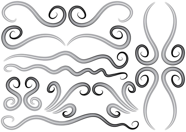 set of black and white vector design elements - Вектор,изображение