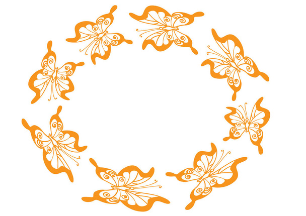 vector illustration of a floral wreath - Vettoriali, immagini