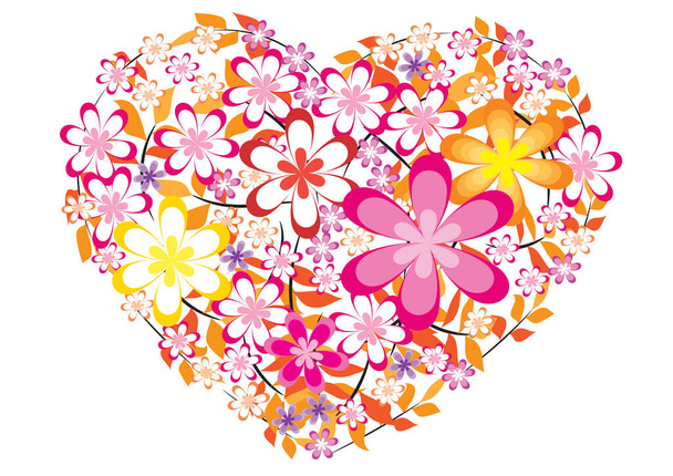 vector illustration of a beautiful floral background - Вектор,изображение