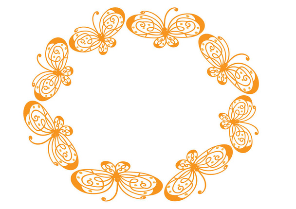 vector illustration of a floral frame - Vektör, Görsel