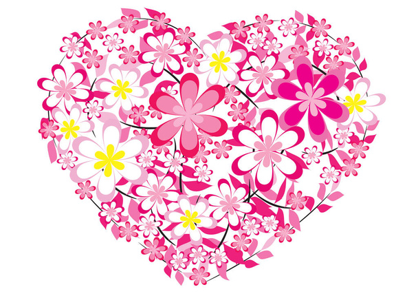 vector illustration of a pink flowers - Вектор,изображение