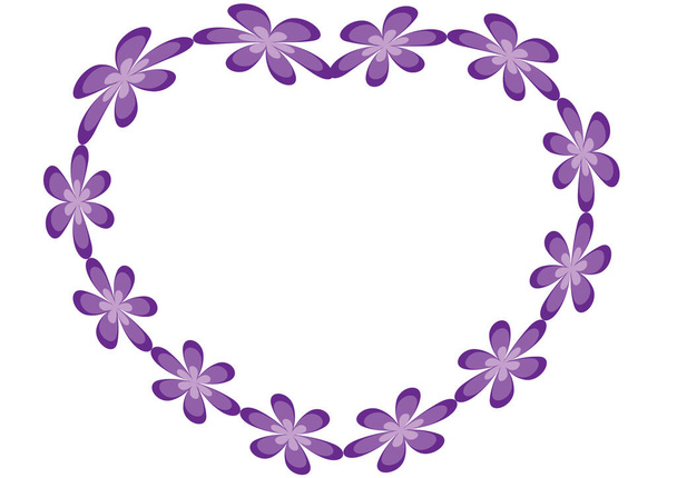 purple flowers on white background - Vector, afbeelding