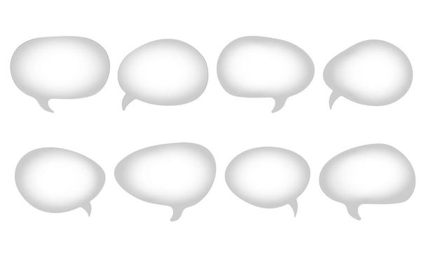 Set of speak bubble text,chatting box, message box outline cartoon vector illustration design. Balloon doodle style of thinking sign symbol. - Wektor, obraz