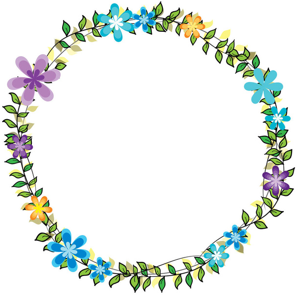 watercolor floral frame with flowers - Вектор, зображення