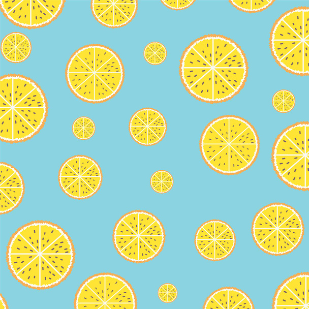 フレッシュレモンと明るい光パターン。最小限の夏の果物パターン. - ベクター画像