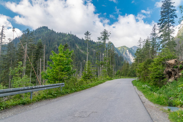 Estrada para Morskie oko, lugar famoso em Montanhas Tatra. - Foto, Imagem