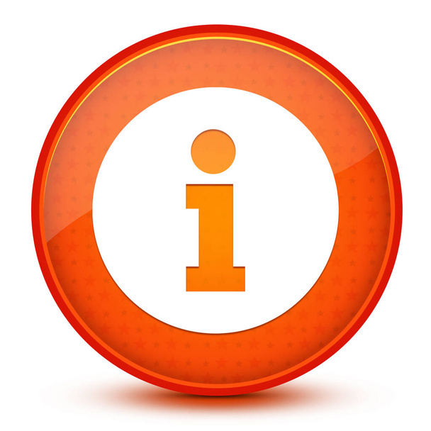 Info ronde knop op glanzende oranje abstracte achtergrond - Foto, afbeelding