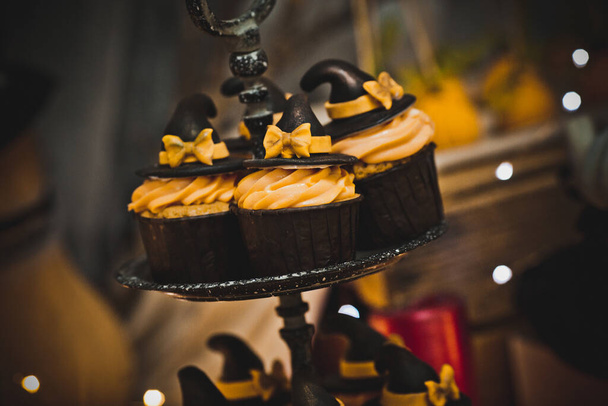 Cukorka bár különböző édességek ünneplésére Halloween - Fotó, kép