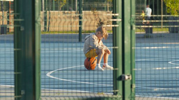 Little son on the court in the park - Photo, Image