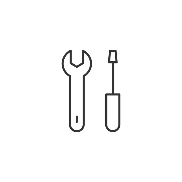 Llave y destornillador icono. Reparar herramientas símbolo moderno, simple, vector, icono para el diseño del sitio web, aplicación móvil, ui. Ilustración vectorial - Vector, imagen