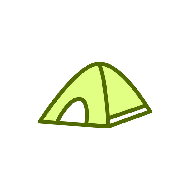 Tent Icon Vector Illustration in Filled Style for Any Purpose - Vector, Image