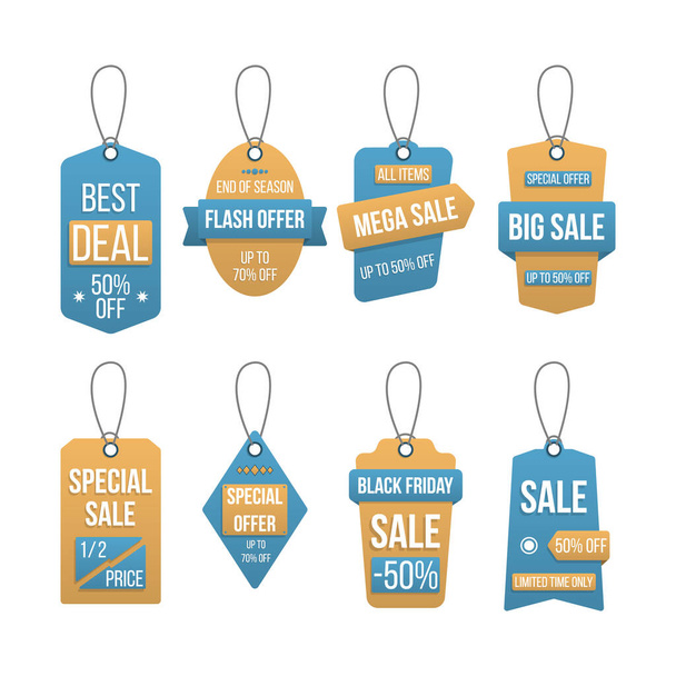 Set tags sale. - Vector, afbeelding