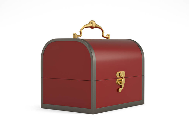 Luxury lacquerware box Isolated On White Background, 3D render. 3D illustration. - Photo, image