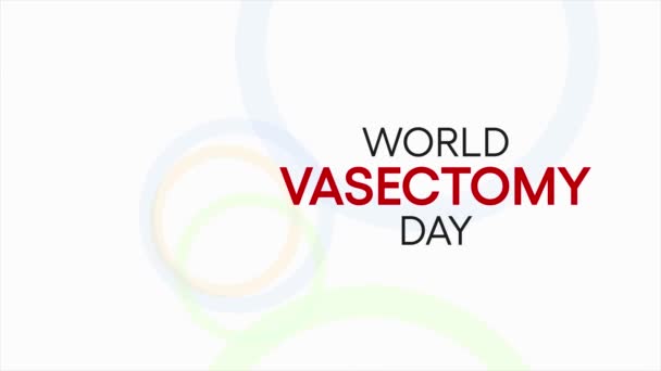 O Dia Mundial da Vasectomia é um evento anual para aumentar a conscientização global sobre a vasectomia como uma solução orientada para o sexo masculino para prevenir gravidezes não intencionais. observado a cada ano durante outubro. 4k Animação em vídeo. - Filmagem, Vídeo