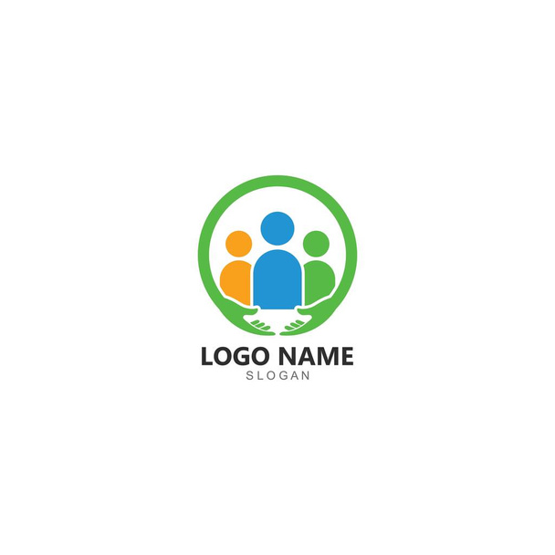 Adopción y cuidado de la comunidad Logo plantilla vector icono - Vector, imagen