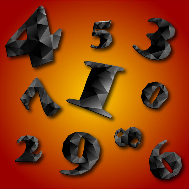 Numeri neri in stile poligonale su uno sfondo luminoso. Illustrazione vettoriale - Vettoriali, immagini