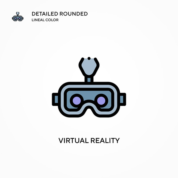 Virtual-Reality-Vektorsymbol. Moderne Konzepte zur Vektorillustration. Einfach zu bearbeiten und anzupassen. - Vektor, Bild