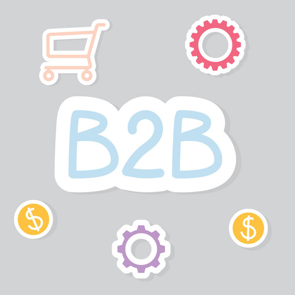 B2B (Business To Business) akronym koncept - vektorová ilustrace - Vektor, obrázek