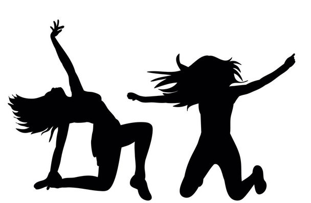 Vector, ilustustria, Silhouette von schönen Mädchen tanzen - Vektor, Bild
