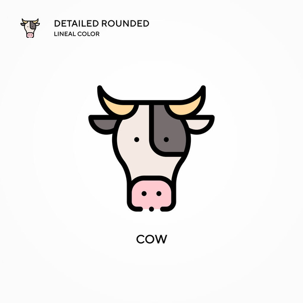 Cow vector icon. Modern vector illustration concepts. Easy to edit and customize. - Vector, Image