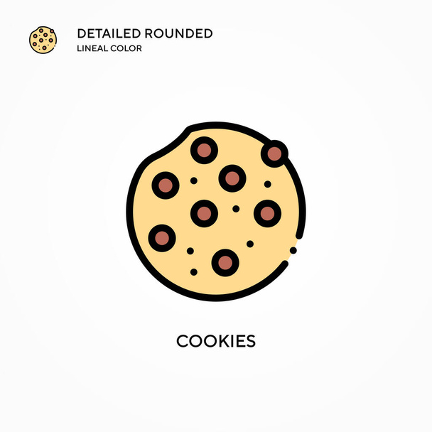 Cookies Vektor-Symbol. Moderne Konzepte zur Vektorillustration. Einfach zu bearbeiten und anzupassen. - Vektor, Bild