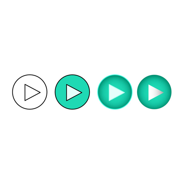 Play button design flat, play button for music, video, streaming, vector illustration - ベクター画像