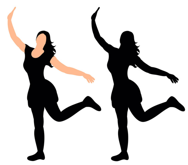 Mädchen tanzen Silhouette Disco Vektor, - Vektor, Bild
