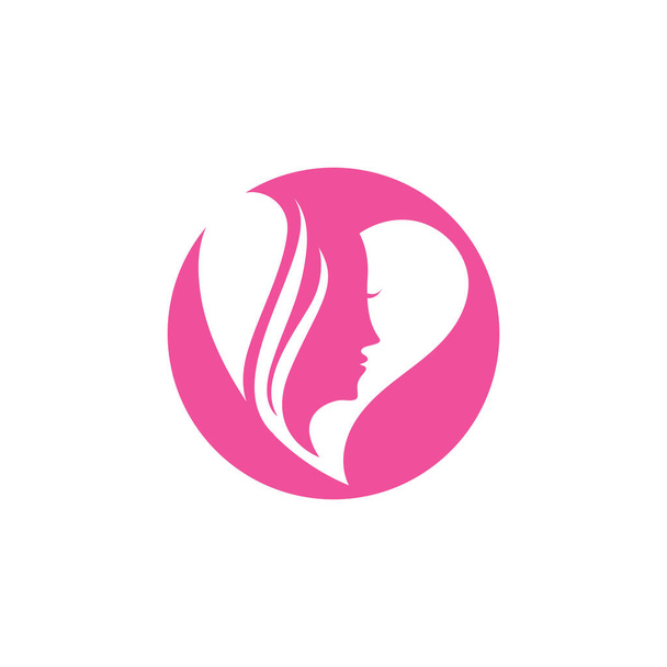 Vrouw gezicht in liefde illustratie logo pictogram vector - Vector, afbeelding