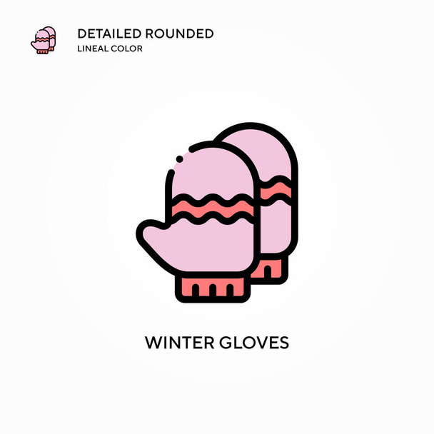 Winter gloves vector icon. Modern vector illustration concepts. Easy to edit and customize. - Vector, Image