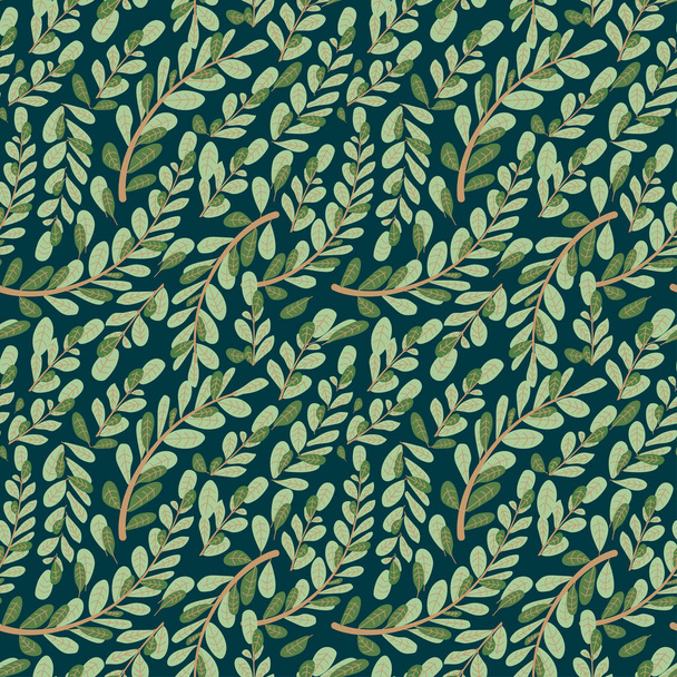 Leaf Autumn Seamless with flower Pattern Vector. Seamless floral pattern background vector Illustration for print, Wallpaper, fashion template - Διάνυσμα, εικόνα