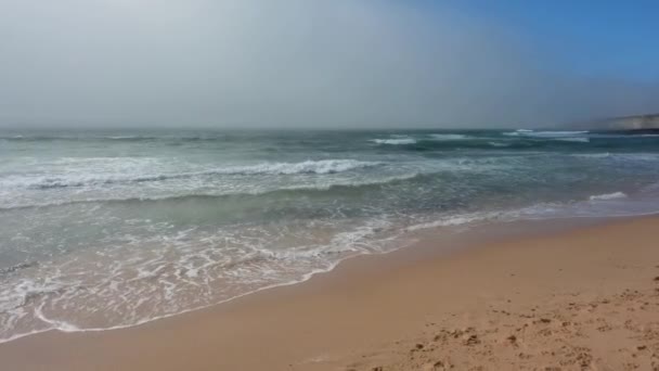  Golven breken in een zandstrand in een rustige middag - Video