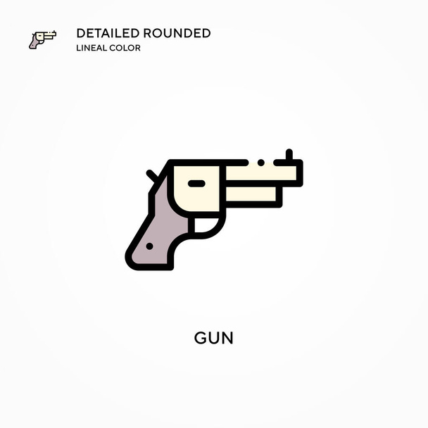 Gun vector icon. Modern vector illustration concepts. Easy to edit and customize. - Vector, Image