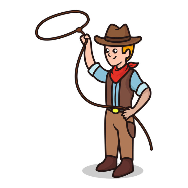 Cowboy wild western mascot logo design illustration  - ベクター画像