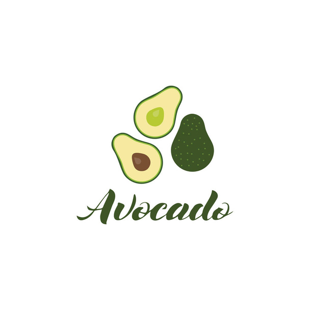 Шаблон рисунка векторной иконки авокадо
 - Вектор,изображение