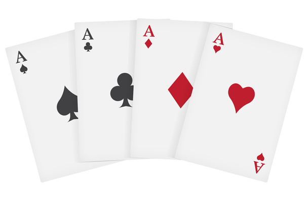 aces playing cards suits - Vector, Image