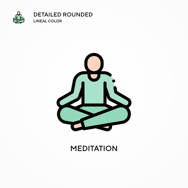 Meditation vector icon. Modern vector illustration concepts. Easy to edit and customize. - Vector, Image