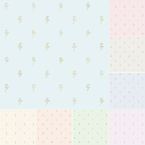 Seamless pastel thunder pattern with gold gradient - Vector, Image