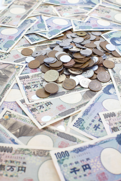 YEN japonés billetes y monedas
 - Foto, imagen