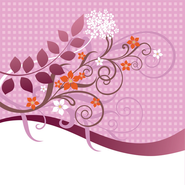 Ornamento floral rosa e laranja
 - Vetor, Imagem