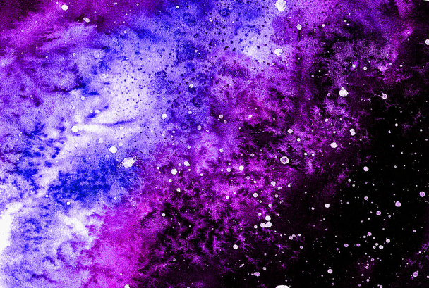 Watercolor abstract background of universe bodies - Zdjęcie, obraz