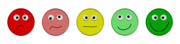 Emojis für Ablehnung bis zur Zustimmung, Illustration - Foto, Bild