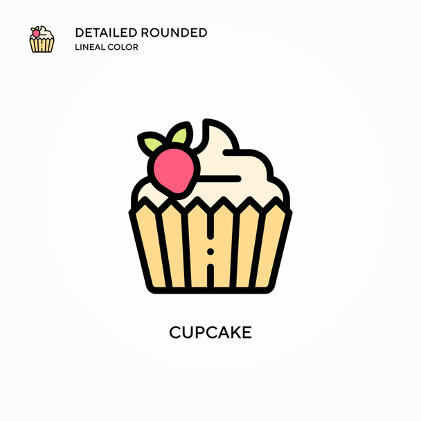 Cupcake vector icon. Modern vector illustration concepts. Easy to edit and customize. - Vector, Image