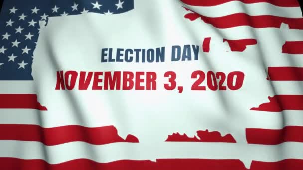 waving flag, presidential election day in US on November 3, 2020, background, loop animation - Footage, Video
