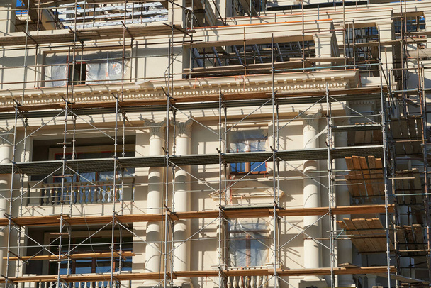 scaffolding and new building as background - Photo, Image
