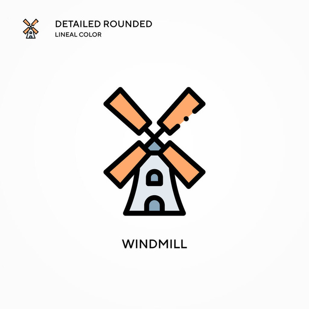 Windmill vector icon. Modern vector illustration concepts. Easy to edit and customize. - Vector, Image