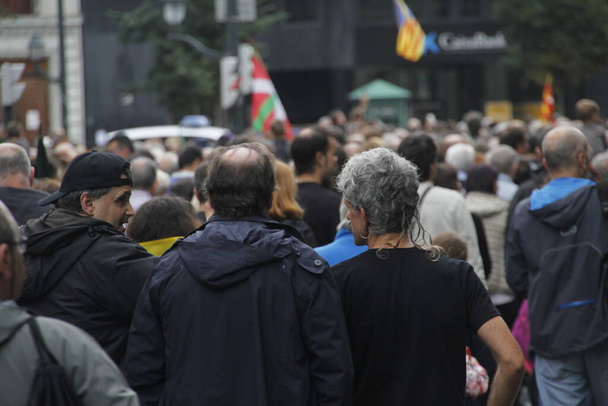 Demonstratie voor de onafhankelijkheid van Baskenland en Catalonië - Foto, afbeelding