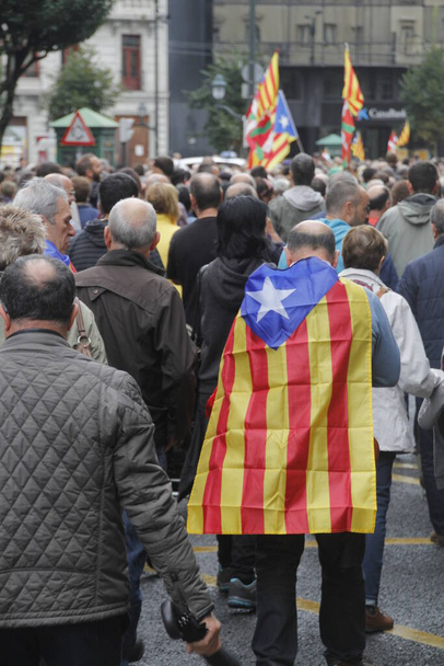 Demonstration asking for the independence of Basque Country and Catalonia - Photo, Image